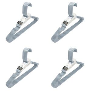 Set of 4 Mainstays 6Pk Durable Plastic Adult & Teen Clothing Hangers NWT